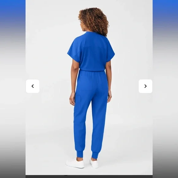 Landau 8-Pocket Cargo Scrub Jumpsuit Royal Blue NEW - Picture 3 of 11